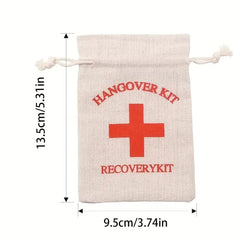 Red Cross Hangover Kit Cotton And Linen First Aid Party Kit Gift Bag