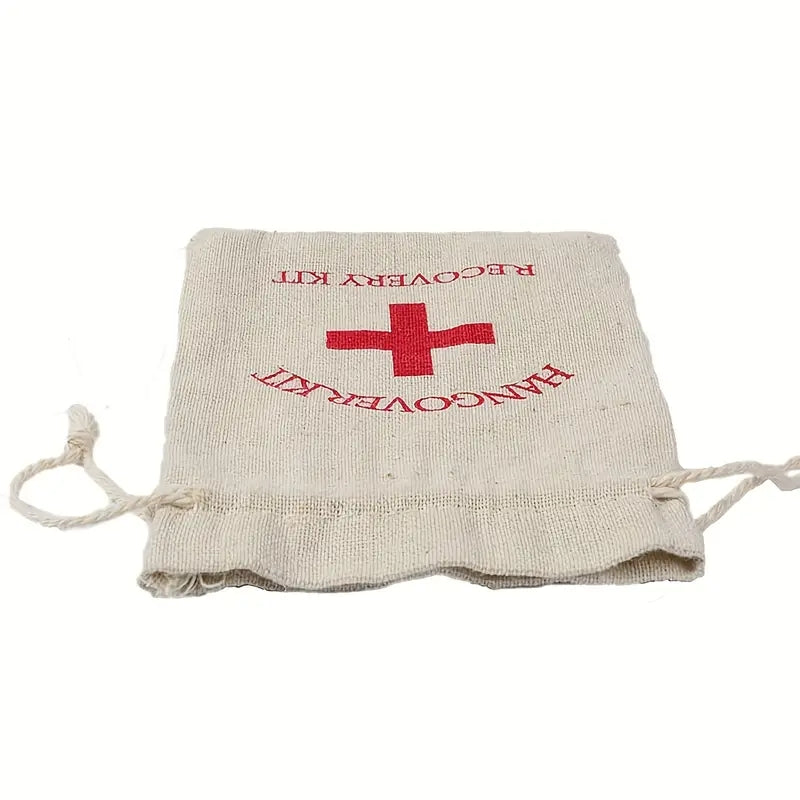 Red Cross Hangover Kit Cotton And Linen First Aid Party Kit Gift Bag