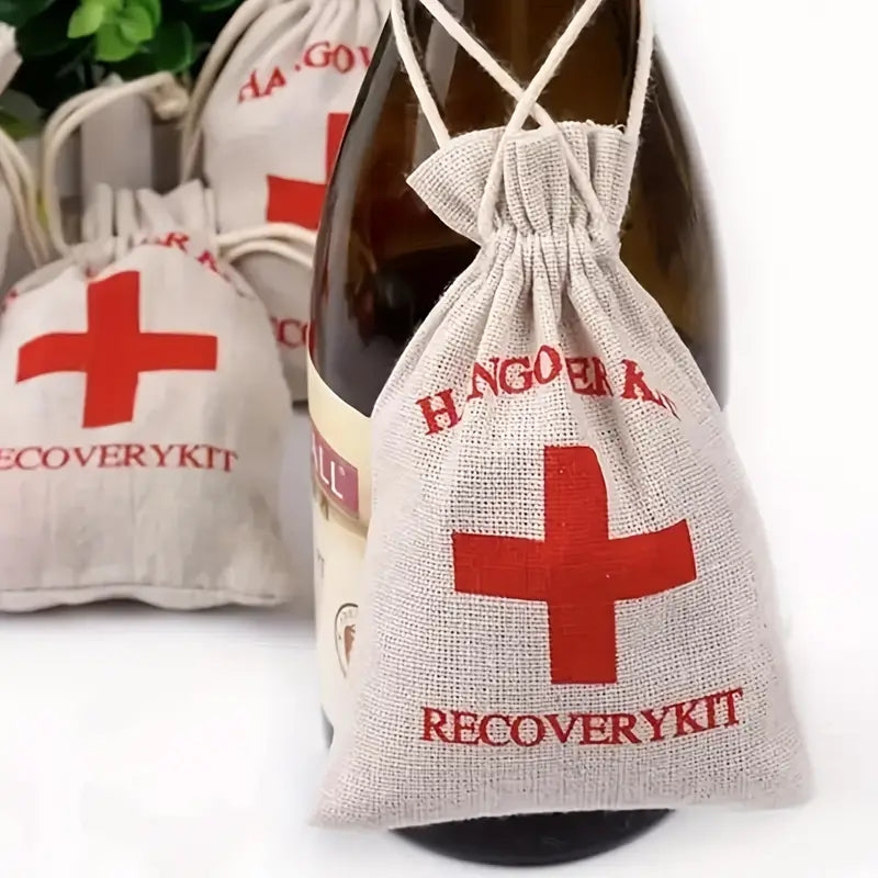 Red Cross Hangover Kit Cotton And Linen First Aid Party Kit Gift Bag