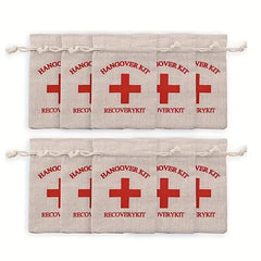 Red Cross Hangover Kit Cotton And Linen First Aid Party Kit Gift Bag
