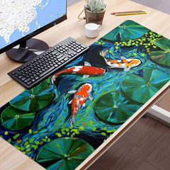 Lotus Leaf Painting Desk Mat Large Gaming Mouse Pad