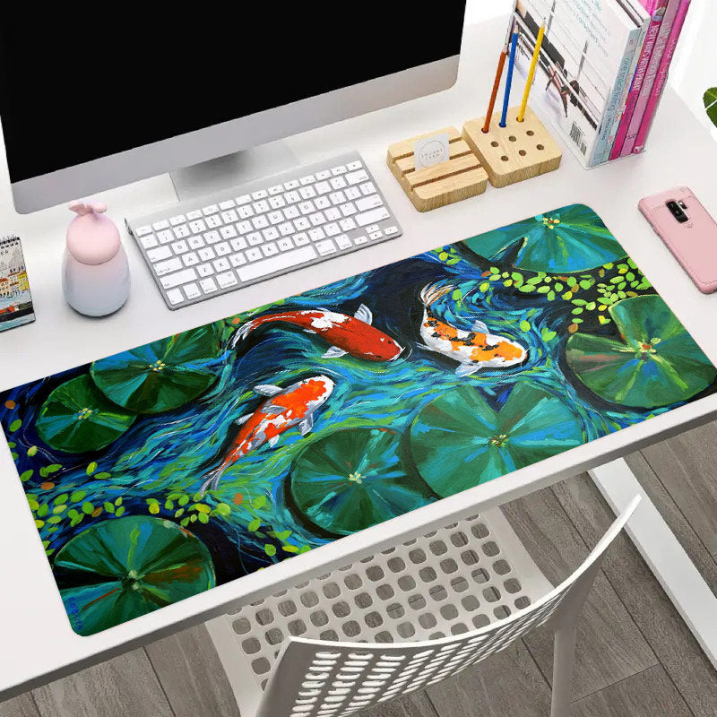 Lotus Leaf Painting Desk Mat Large Gaming Mouse Pad