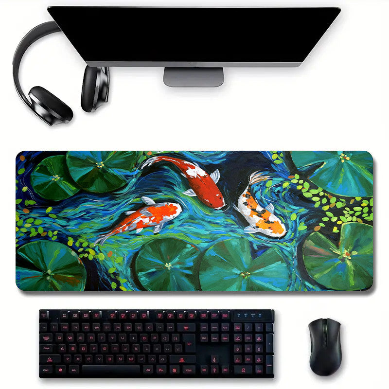 Lotus Leaf Painting Desk Mat Large Gaming Mouse Pad