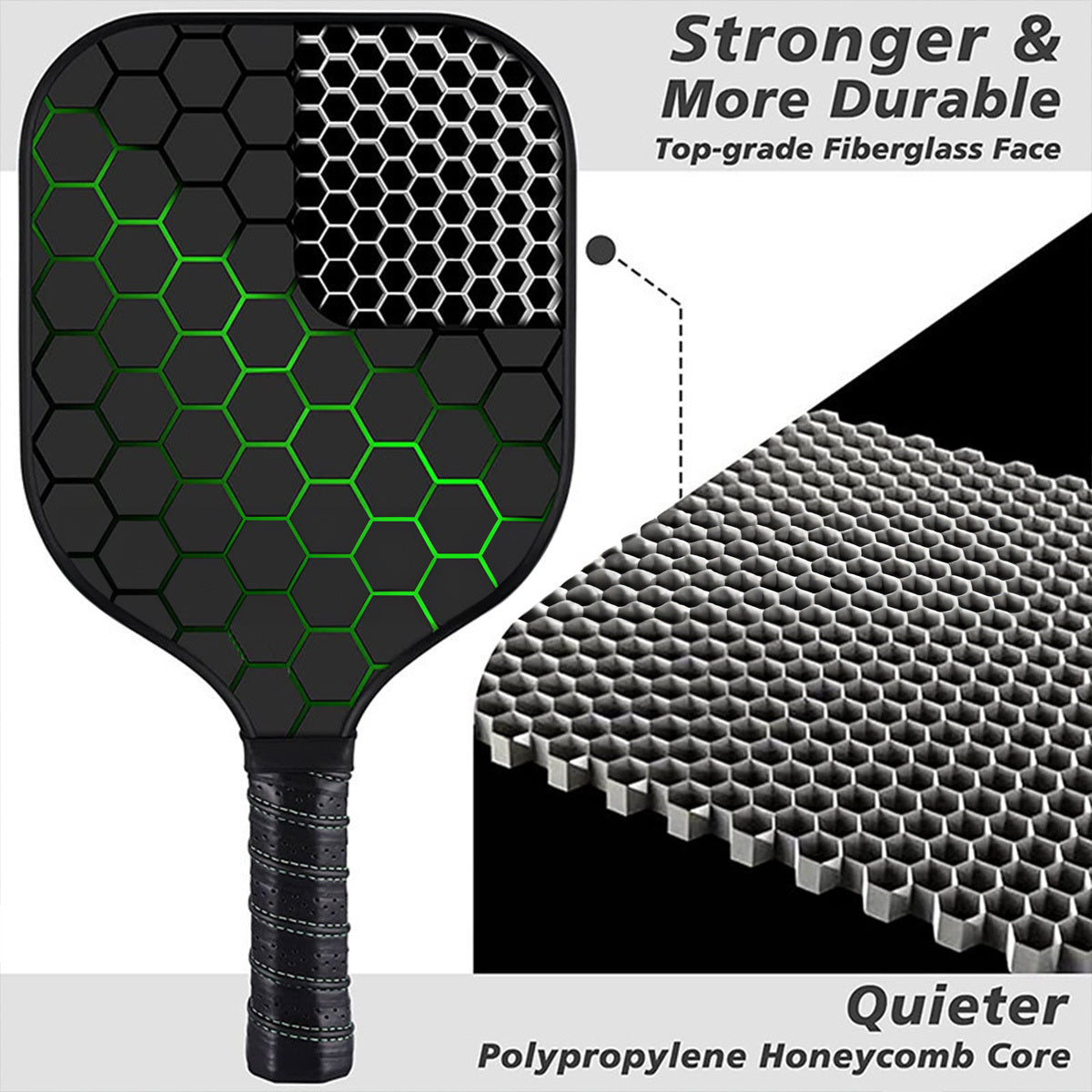 Fiberglass Pickleball Paddles Set With Ball For Outdoor Sports