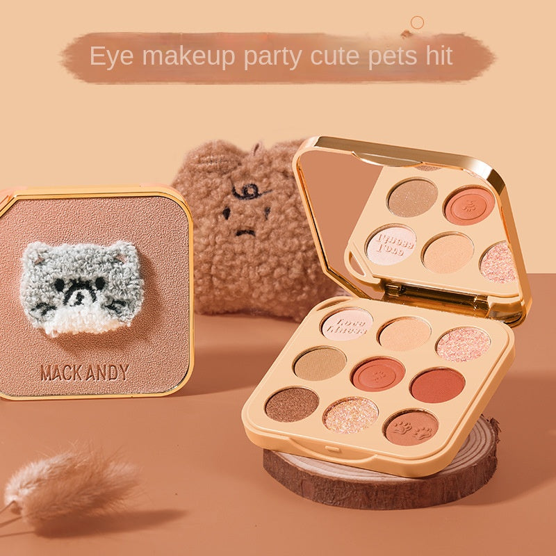 9-Color Silky Eyeshadow Palette, Matte & Shimmer Finish, Animal Packing