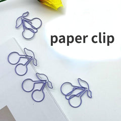 20pcs Mix Colors Metal Paper Clips Fruit Cherry Bookmarks For Office