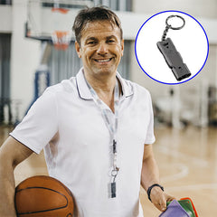 Portable Survival Whistle 180dbs Aluminum Alloy Double Tube Lifesaving Whistle
