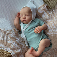 19inch Asleep Baby Reborn Doll 3D Painting Skin Realistic Soft Silicone Toy