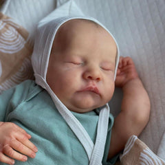 19inch Asleep Baby Reborn Doll 3D Painting Skin Realistic Soft Silicone Toy