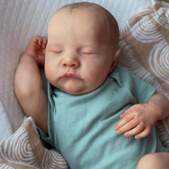 19inch Asleep Baby Reborn Doll 3D Painting Skin Realistic Soft Silicone Toy