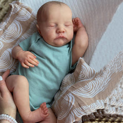 19inch Asleep Baby Reborn Doll 3D Painting Skin Realistic Soft Silicone Toy