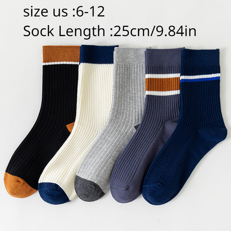 5 Pairs Sports Crew Socks Basketball Sweat Absorbing Anti Odor