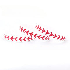 3 Pcs Softball Pattern Silicone Bracelet Sporty Style Rubber Wristband