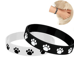 Dog Claw Printed Silicone Bracelet Stretchy Wristband Party Jewelry