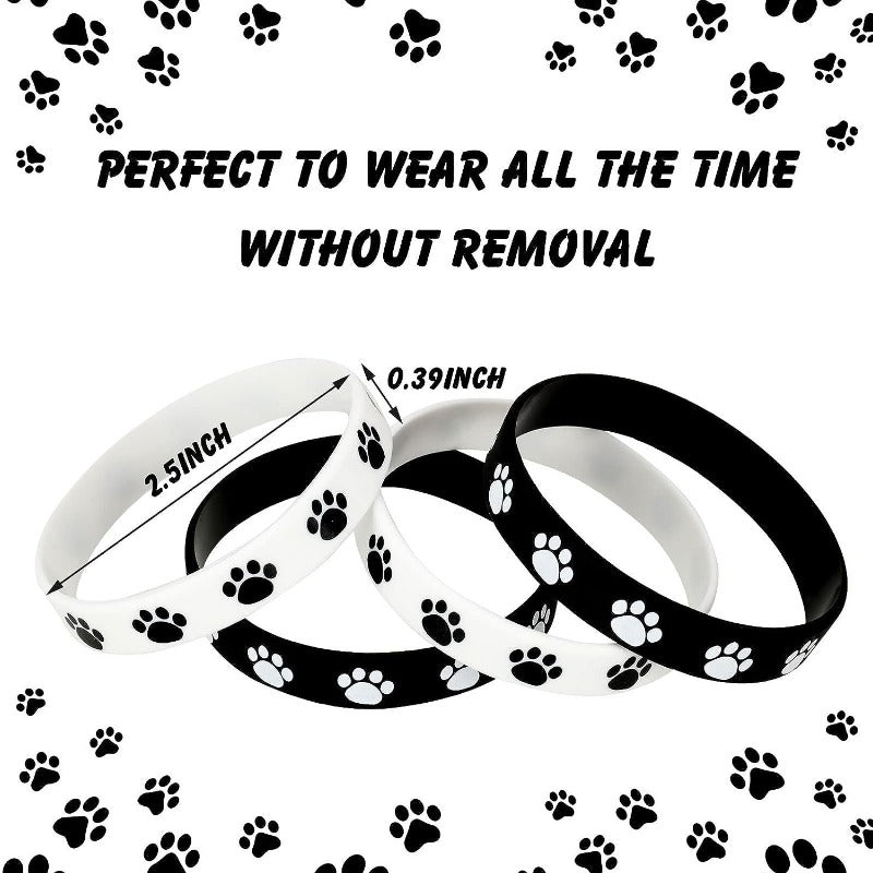 Dog Claw Printed Silicone Bracelet Stretchy Wristband Party Jewelry