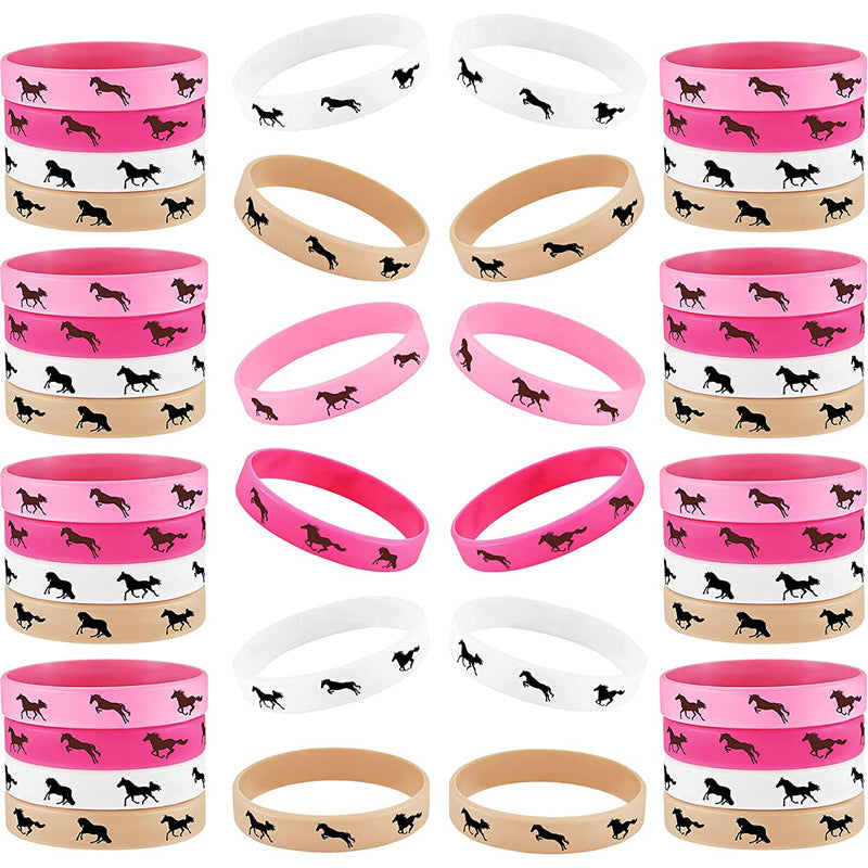 Horse Party Bracelet Derby Horse Rubber Wristband Silicone Bangle