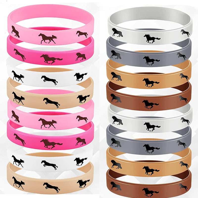Horse Party Bracelet Derby Horse Rubber Wristband Silicone Bangle