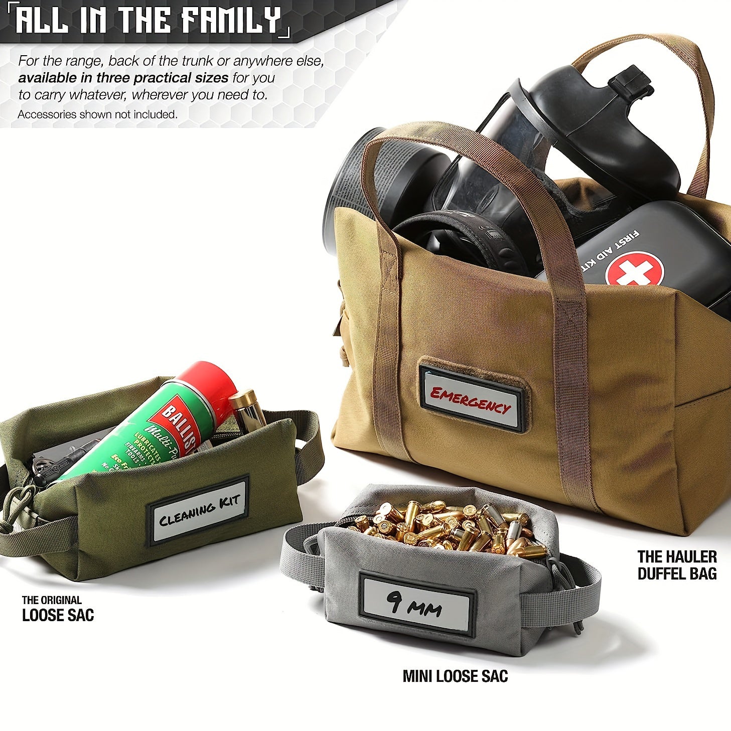 4pcs Ammo Pouch Carrier Bag Set w/ ID Patches, Soft Case Range Gear