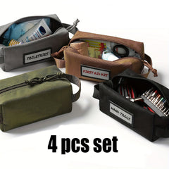 4pcs Ammo Pouch Carrier Bag Set w/ ID Patches, Soft Case Range Gear
