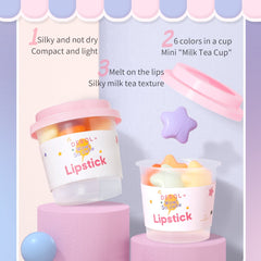 6 Pcs Star Mini Lipstick Set, Candy Matte Velvet Mist, Waterproof Lipgloss