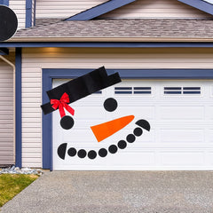 Snowman Face Garage Door Christmas Sticker Decor Set - 32PCS
