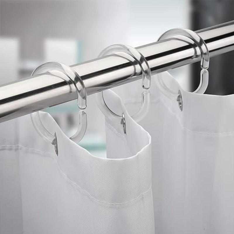 12pcs C-shaped Shower Curtain Hooks Bathroom Rod Hangers