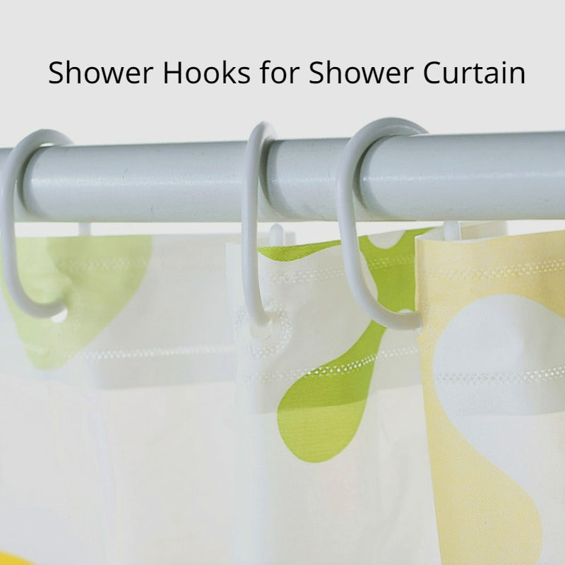 12pcs C-shaped Shower Curtain Hooks Bathroom Rod Hangers