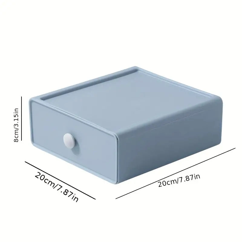 Plastic Drawer Storage Box Stackable Office Home Cosmetics Skin Care