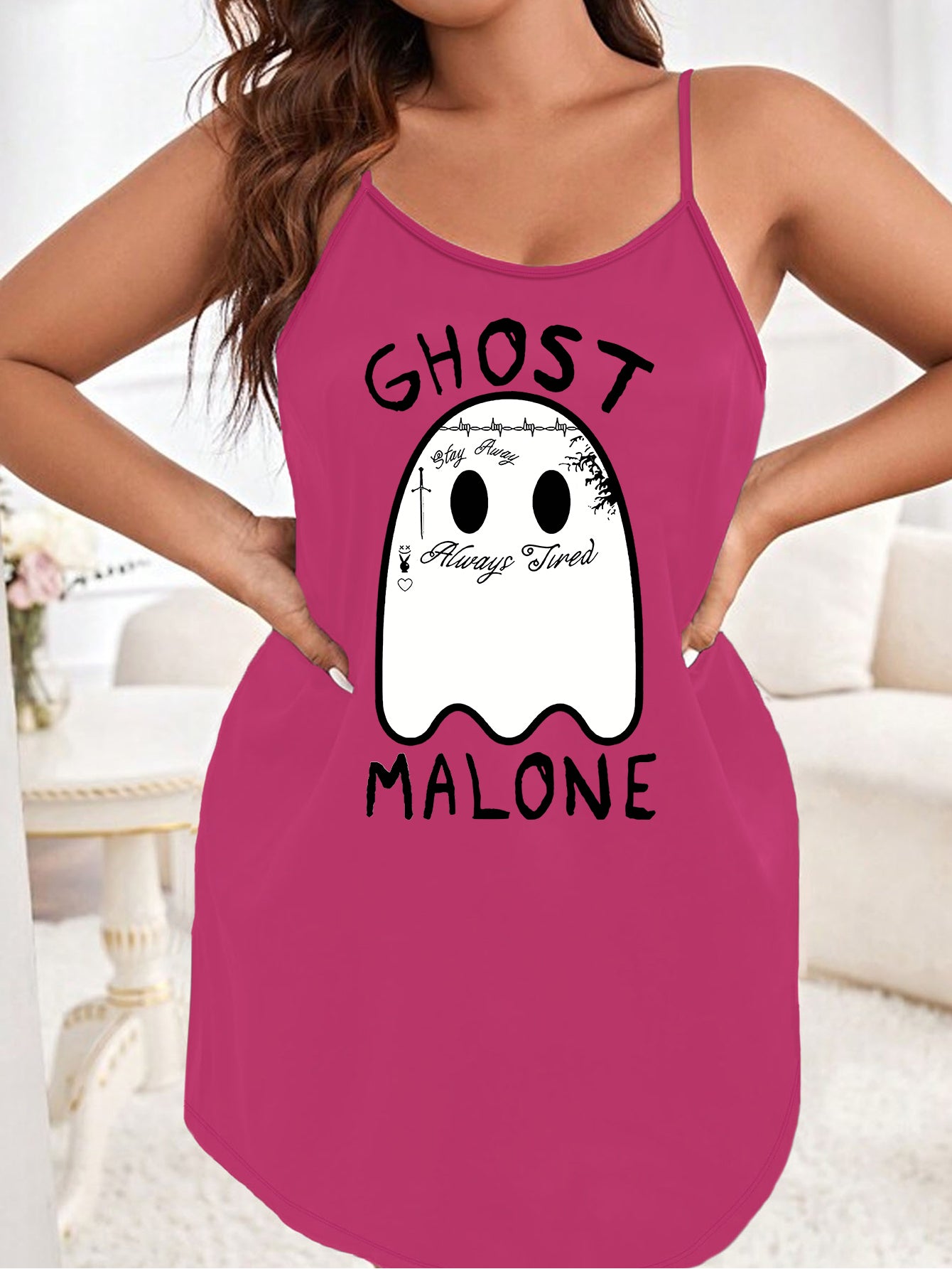 Halloween Sexy Nightdress Women's Plus Tattoo Ghost Print