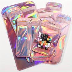 50pcs Rainbow Pink Zipper Lock Bag for Unique Packaging