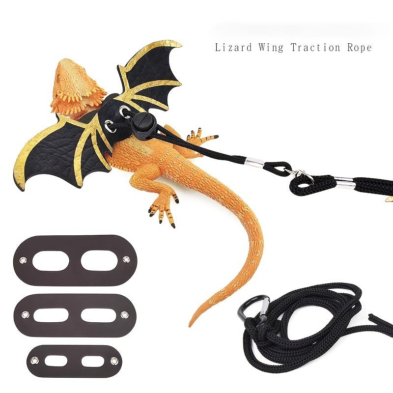 Lizard Dinosaur Wing Leash Harness Walking Set Safe Adjustable Pet Leash