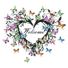 Colorful Wreath Door Decal Entry Sign Sticker