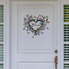 Colorful Wreath Door Decal Entry Sign Sticker