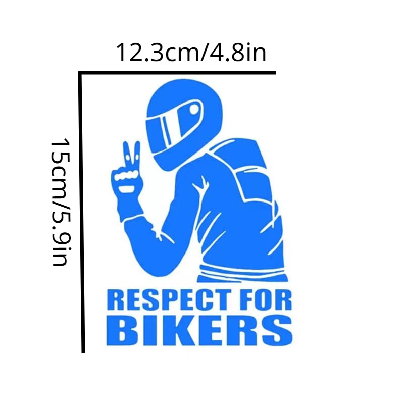 1pc 15x11CM Respect For Bikers Reflective Waterproof Stickers