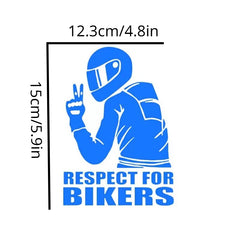 1pc 15x11CM Respect For Bikers Reflective Waterproof Stickers
