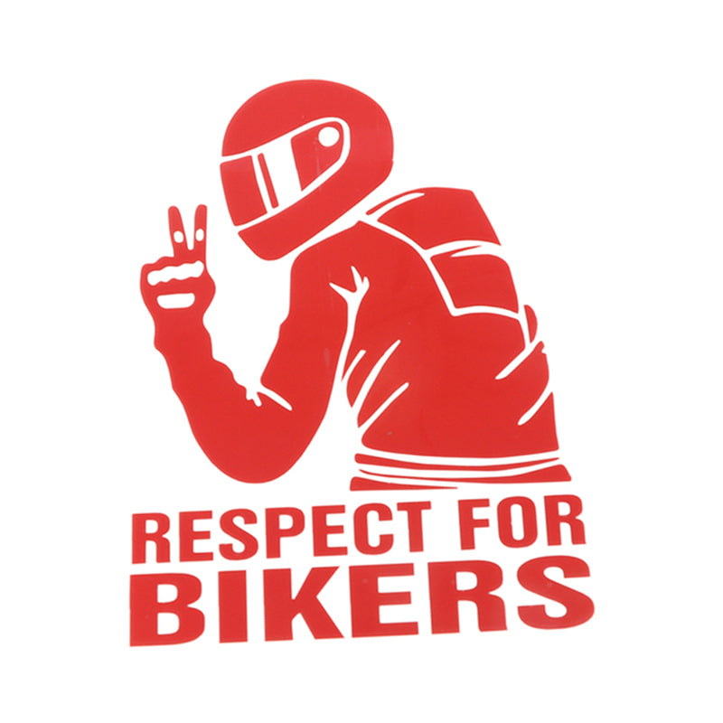 1pc 15x11CM Respect For Bikers Reflective Waterproof Stickers