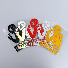 1pc 15x11CM Respect For Bikers Reflective Waterproof Stickers