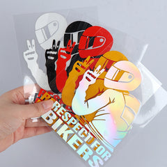 1pc 15x11CM Respect For Bikers Reflective Waterproof Stickers