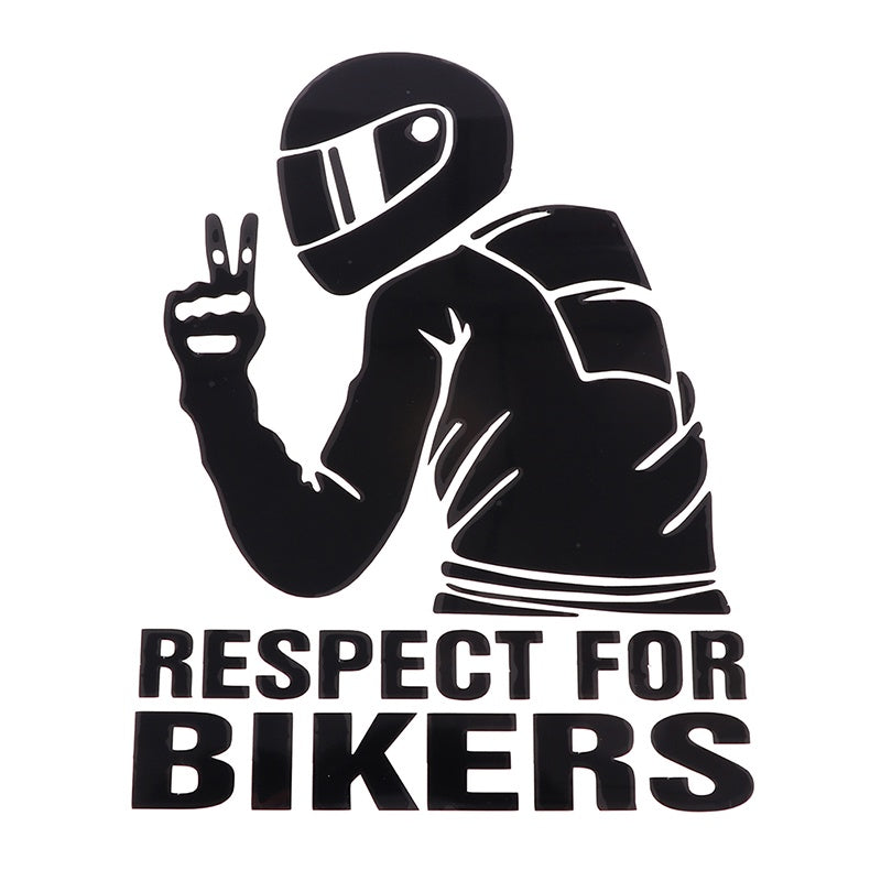 1pc 15x11CM Respect For Bikers Reflective Waterproof Stickers