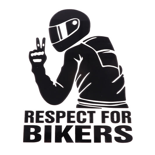 1pc 15x11CM Respect For Bikers Reflective Waterproof Stickers
