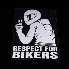 1pc 15x11CM Respect For Bikers Reflective Waterproof Stickers