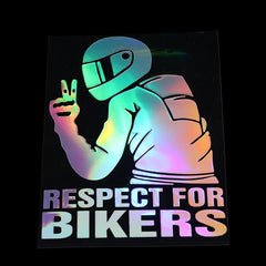 1pc 15x11CM Respect For Bikers Reflective Waterproof Stickers