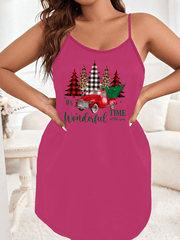 Plaid Christmas Nightdress Women's Sexy Cami Sleep Dress