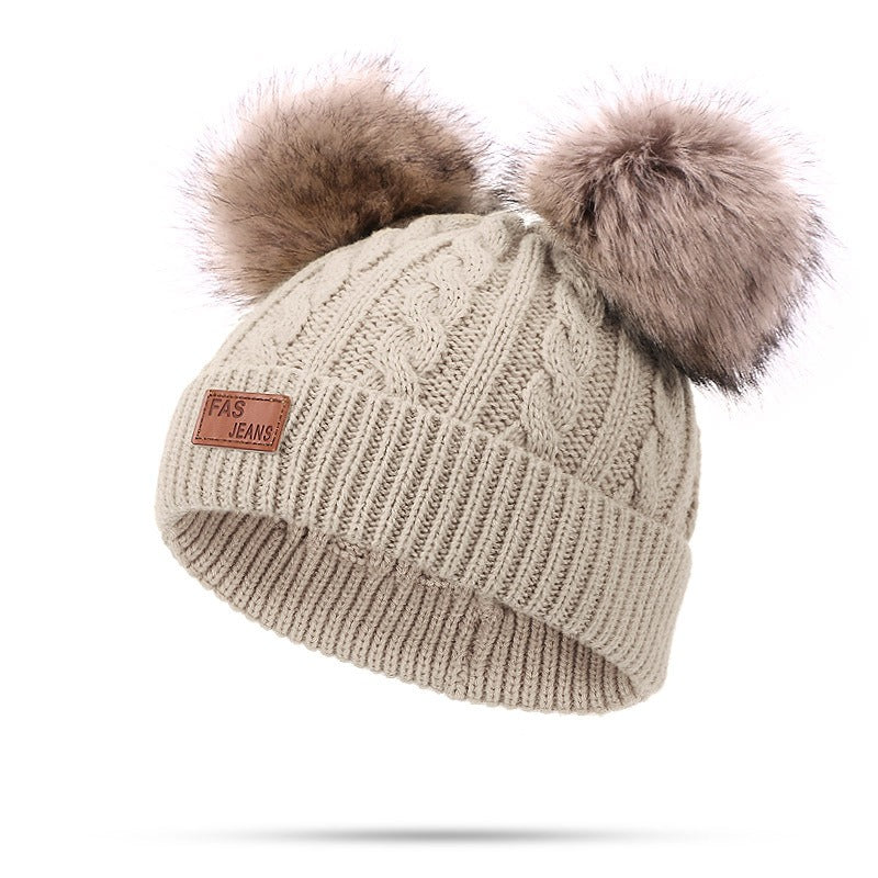 Winter Baby Knitted Hat Warm Wool Windproof Beanie