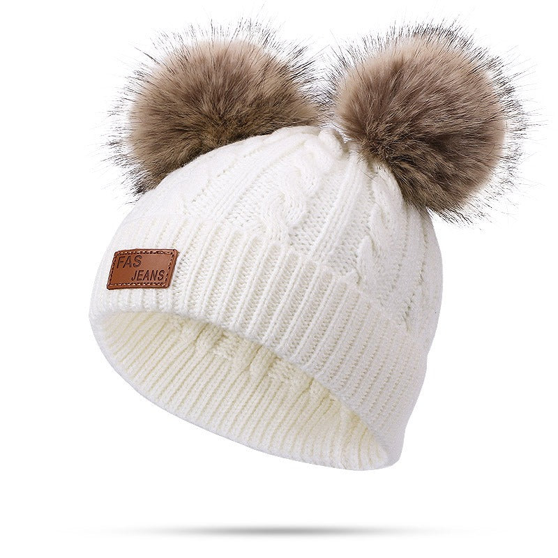 Winter Baby Knitted Hat Warm Wool Windproof Beanie