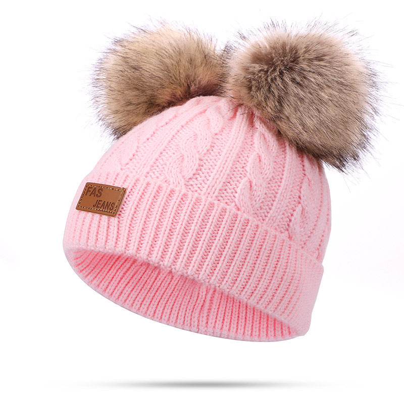 Winter Baby Knitted Hat Warm Wool Windproof Beanie