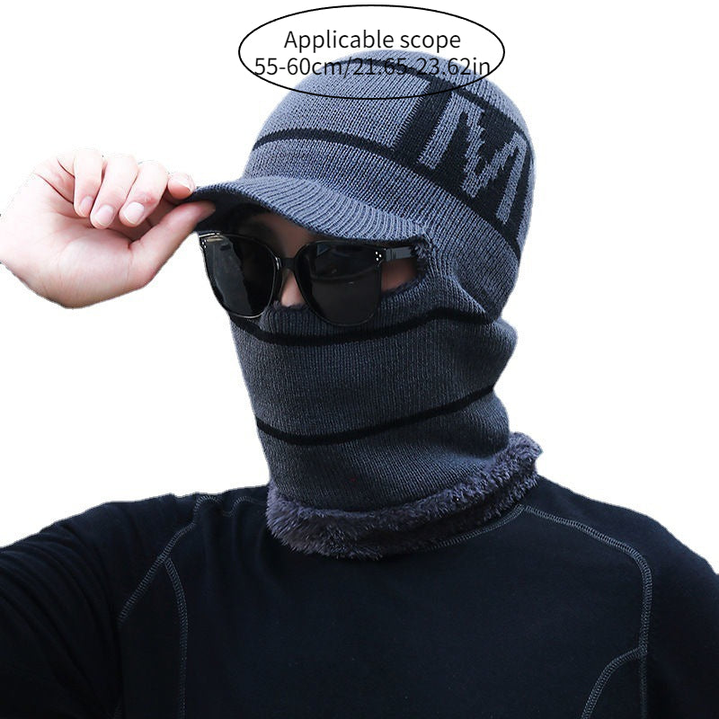 Warm Knitted Hat and Scarf Set with Velvet Lining