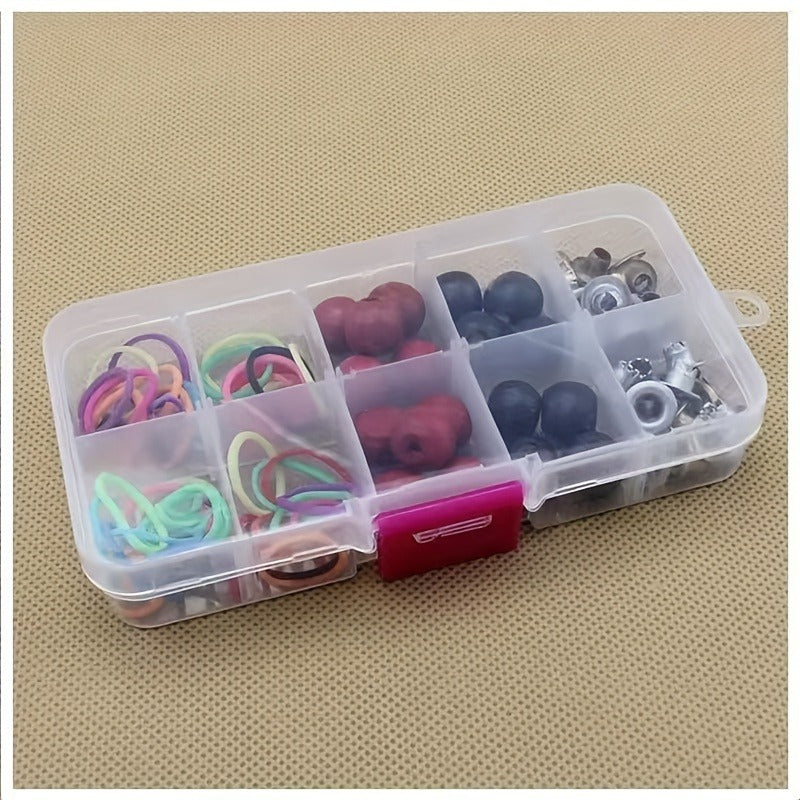 2pcs Plastic Storage Box 10 Grids Organizer Clear Container Jewelry Crafts Pills