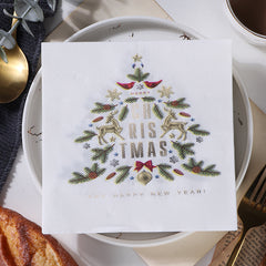 20pcs Christmas Printed Napkins for Holiday Decoration