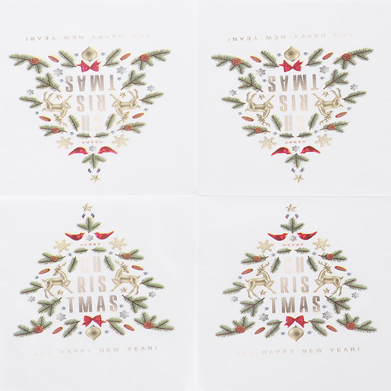 20pcs Christmas Printed Napkins for Holiday Decoration